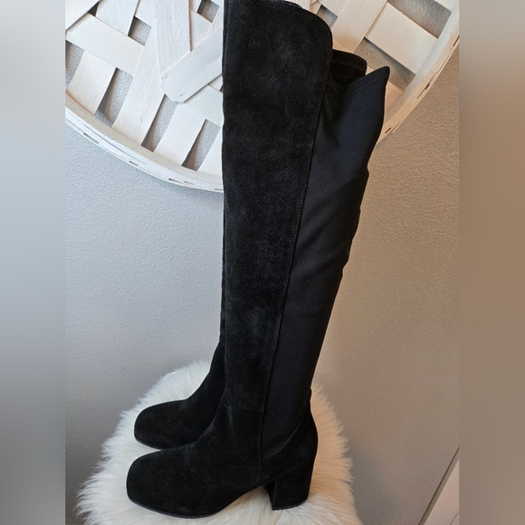 La Canadienne OTK Boots Black Sued Sz 6.5 New - Picture 3 of 11